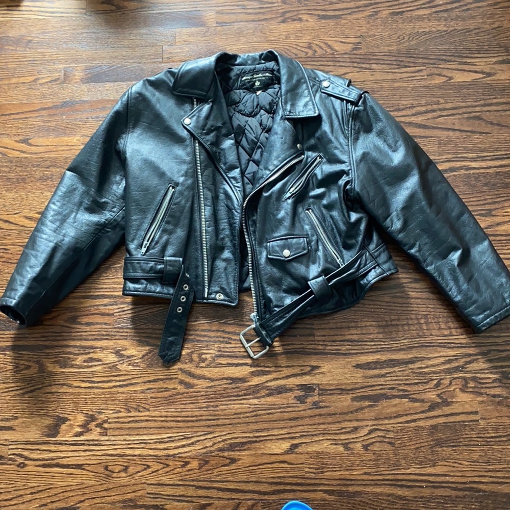 Leather motorcycle jacket
